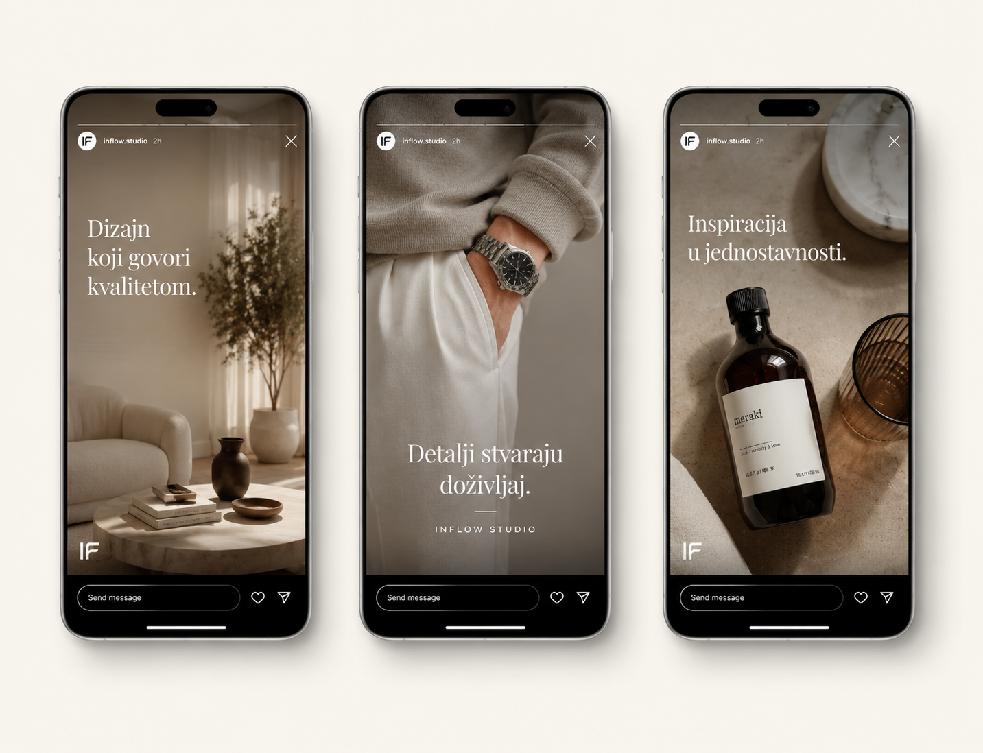 Social media content for Inflow Studio